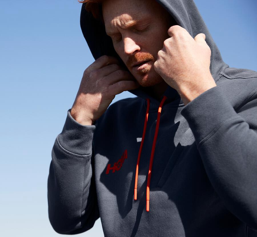Hoka One One Mens Hoodie - Performance - Blue - KBUI16325